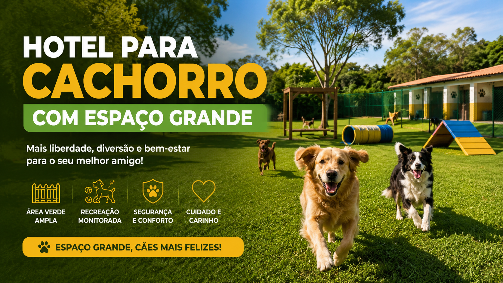 Hotel para Cachorro com Espaço Grande | Mais Liberdade, Segurança e Bem-Estar