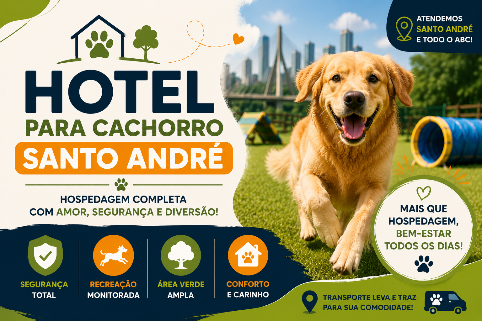 Hotel para Cachorro Santo André | Hospedagem Segura com Transporte para o ABC